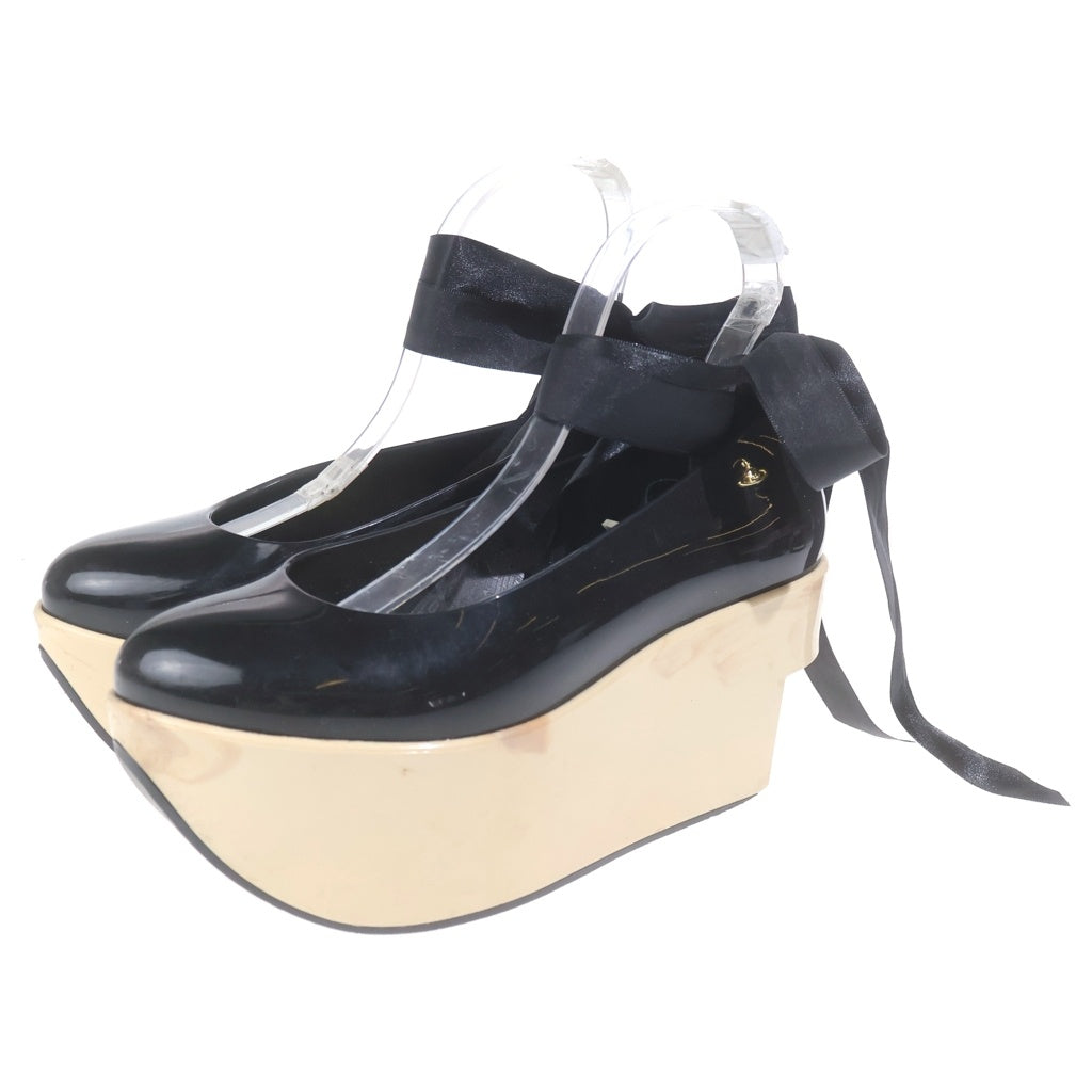 Vivienne Westwood(ヴィヴィアンウエストウッド) ×melissa Rocking Horse Ballerina メリッサ オーブゴールドモチーフ ロッキンホースバレリーナシューズ レディース ブラック US6/23cm 31776
