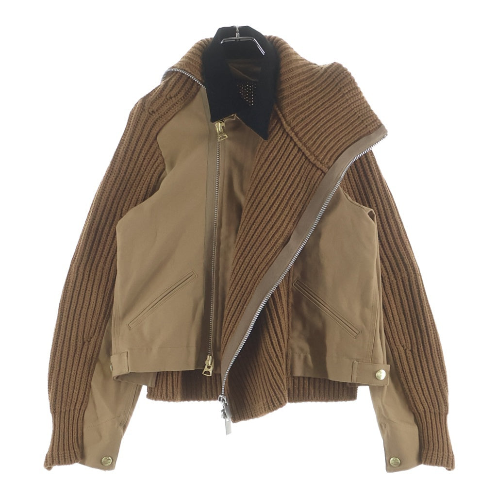 Sacai(サカイ) サカイ 25AW ×カーハートダブリューアイピー ダックウール 異素材ドッキング加工ジャケット ジップアップブルゾン 25-08085