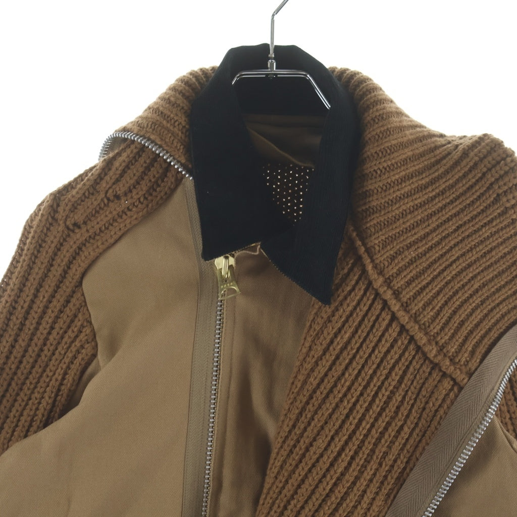 Sacai(サカイ) サカイ 25AW ×カーハートダブリューアイピー ダックウール 異素材ドッキング加工ジャケット ジップアップブルゾン 25-08085