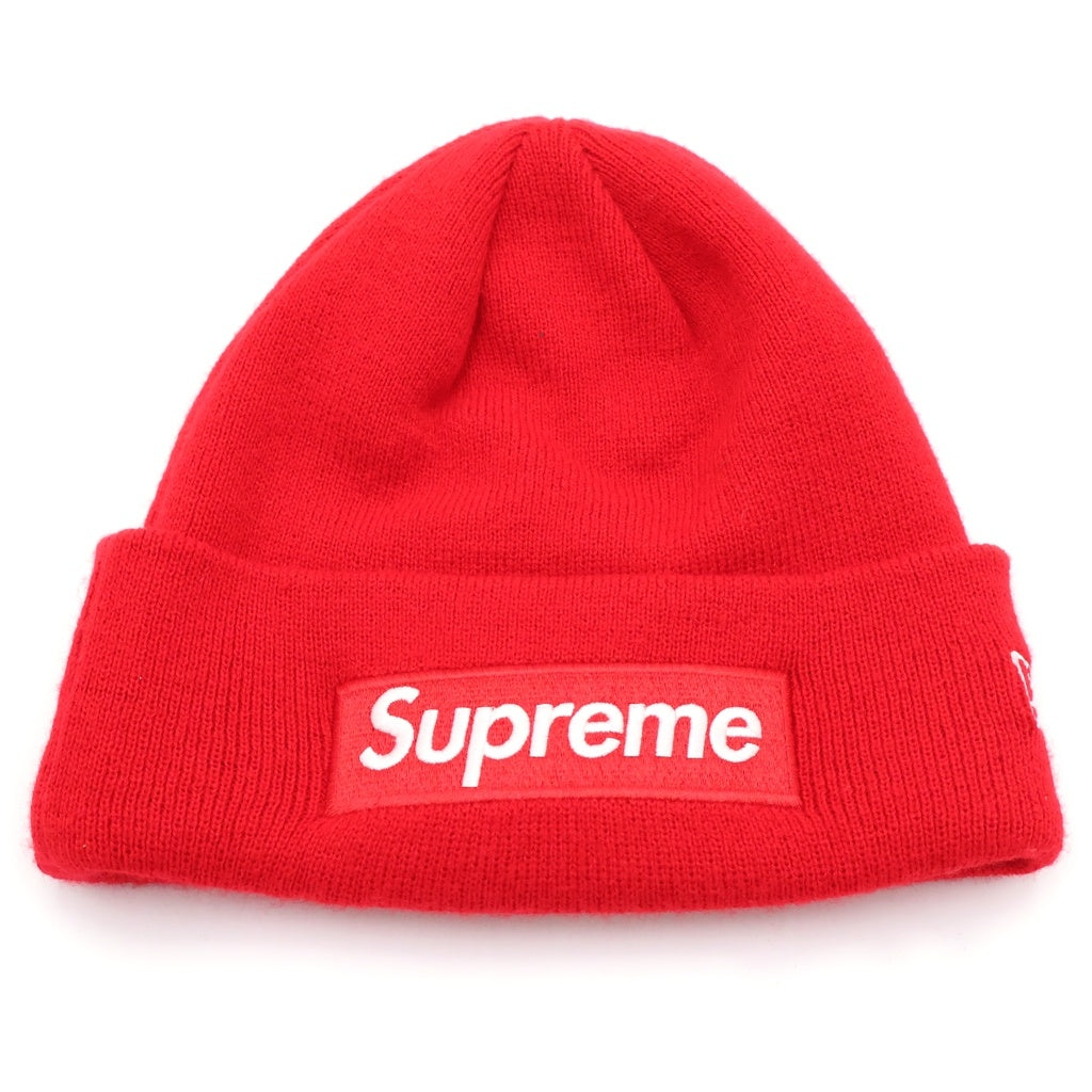 SUPREME(シュプリーム) 23AW ×New Era Box Logo Beanie ニューエラ ボックスロゴ アクリルニットビーニー ニット帽 帽子 レッド