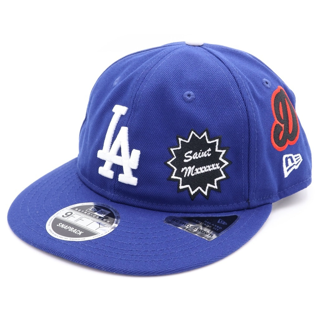 SAINT MICHAEL(セントマイケル) 25SS ×NEW ERA NE_CAP ニューエラ ロサンゼルスドジャース コットンベースボールキャップ 帽子 ブルー SM-HR8-GIFT-C46