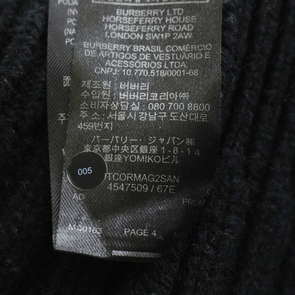 BURBERRY(バーバリー) マルチケーブル カシミヤ混 ウールニットセーター グリーンブルーブラック 4547509