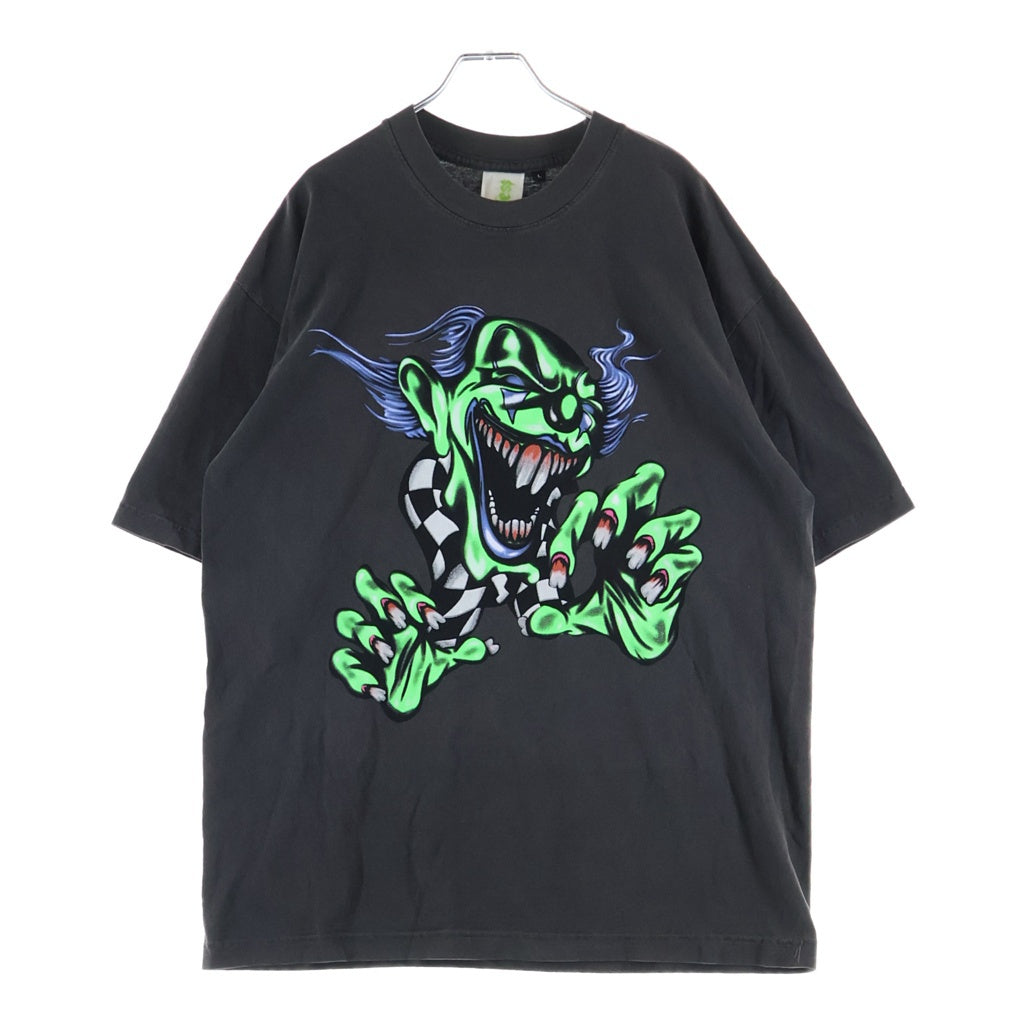Endless Denim(エンドレス デニム) FUNNY CLOWN SHIRT ファニークラウン 両面プリントTシャツ 半袖クルーネックカットソー ブラック