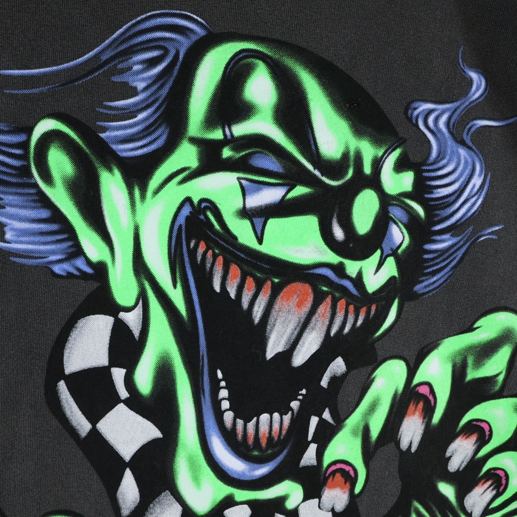 Endless Denim(エンドレス デニム) FUNNY CLOWN SHIRT ファニークラウン 両面プリントTシャツ 半袖クルーネックカットソー ブラック