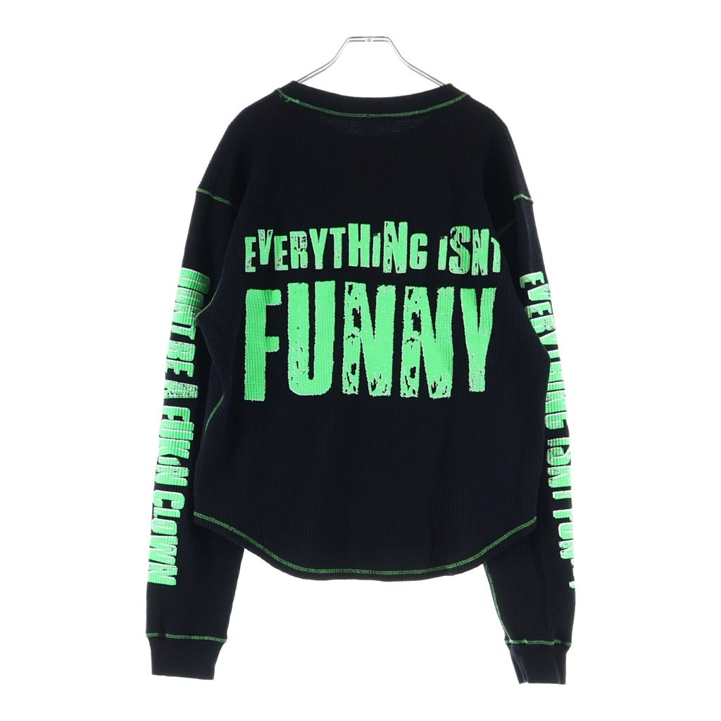 Endless Denim(エンドレス デニム) FUNNY CLOWN THERMAL ファニークラウン 両面プリントサーマルTシャツ 長袖クルーネックカットソー ブラック