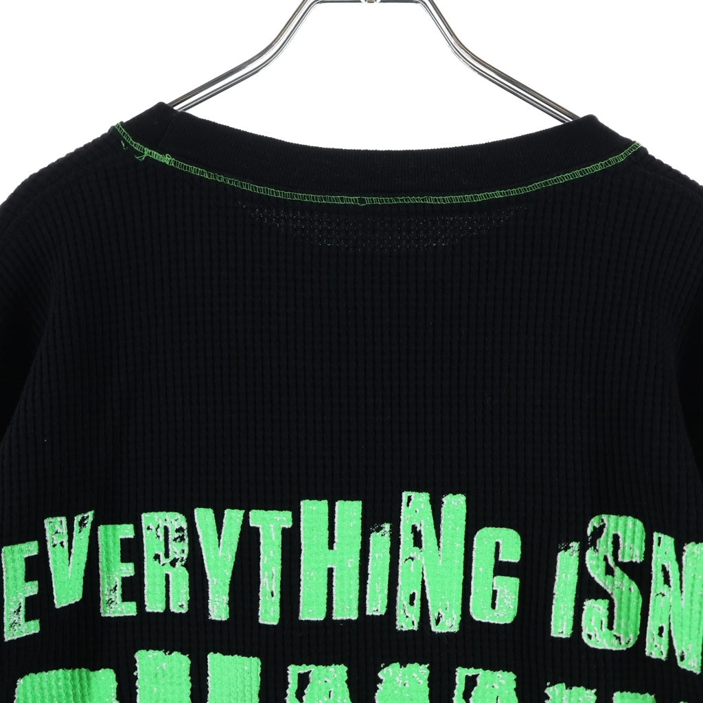 Endless Denim(エンドレス デニム) FUNNY CLOWN THERMAL ファニークラウン 両面プリントサーマルTシャツ 長袖クルーネックカットソー ブラック