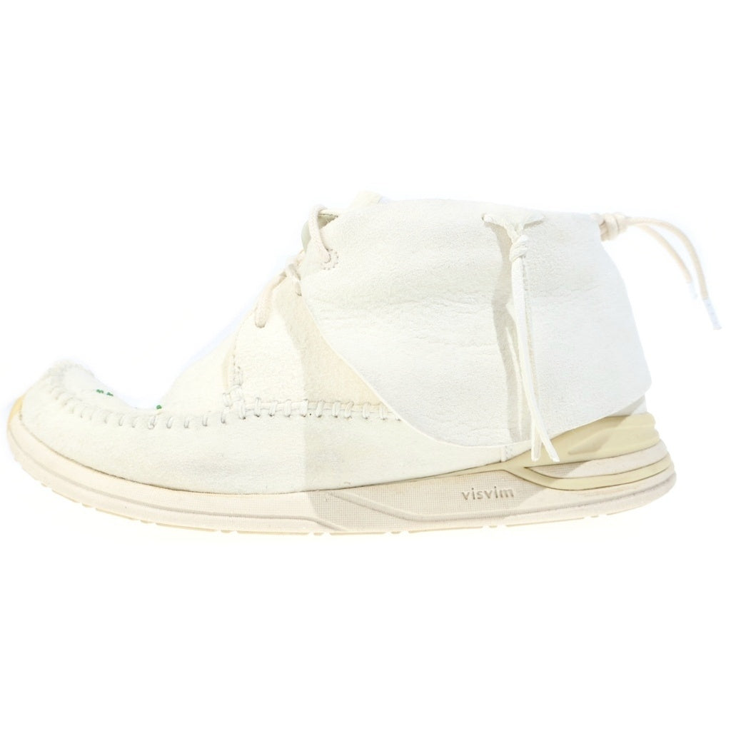 VISVIM(ヴィスヴィム) FBT LHAMO-FOLK スエードレザー モカシン シューズ ホワイト