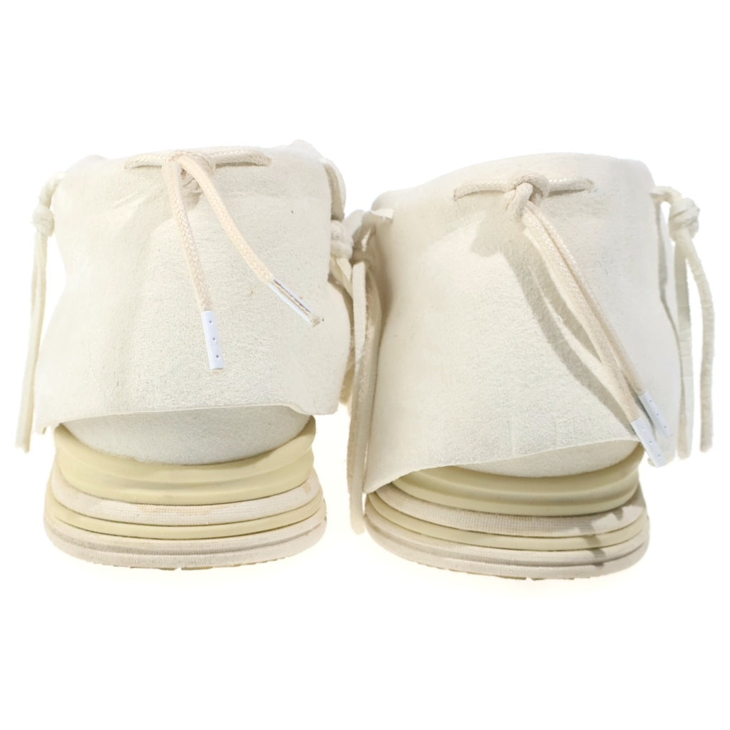 VISVIM(ヴィスヴィム) FBT LHAMO-FOLK スエードレザー モカシン シューズ ホワイト