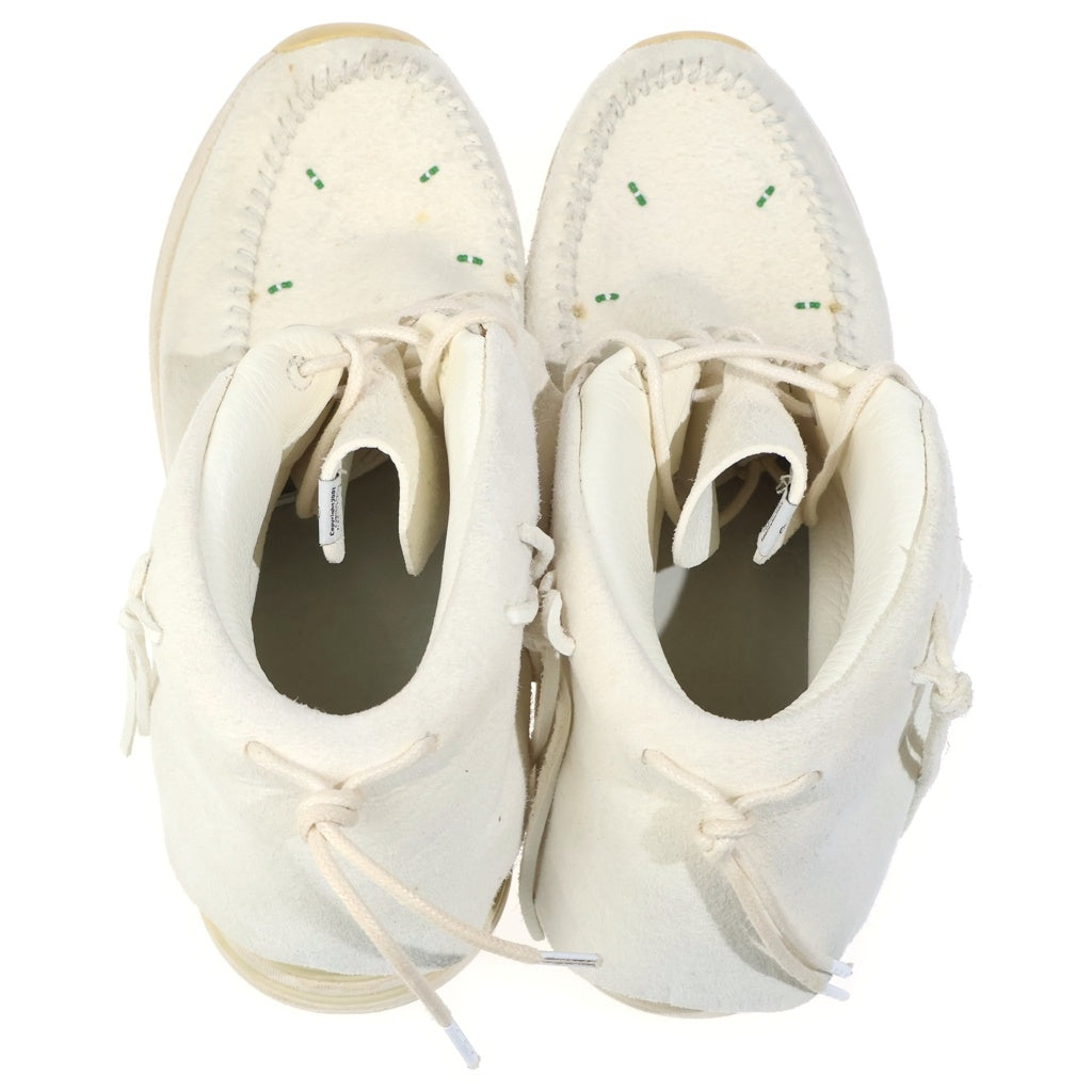 VISVIM(ヴィスヴィム) FBT LHAMO-FOLK スエードレザー モカシン シューズ ホワイト