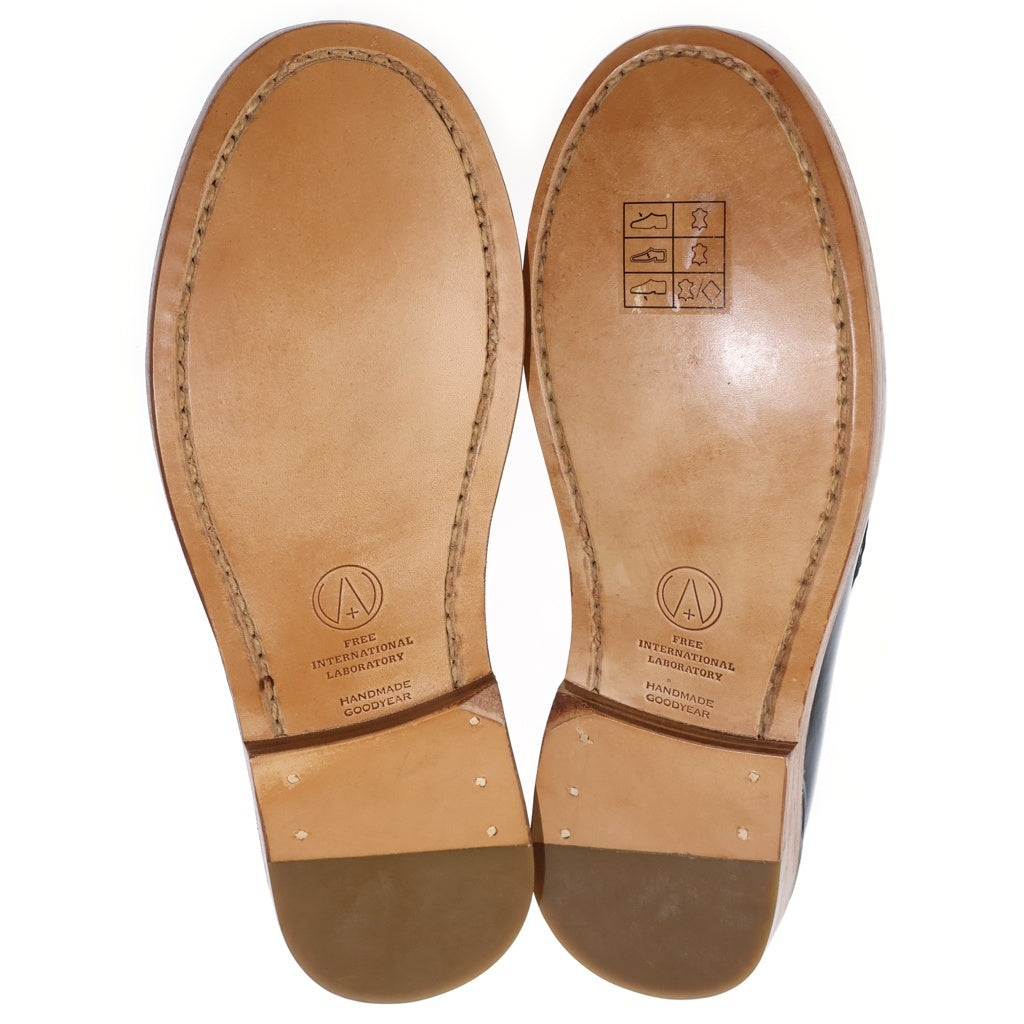 VISVIM(ヴィスヴィム) FABRO CG-FOLK ファブロ レザー コインローファー ブラック