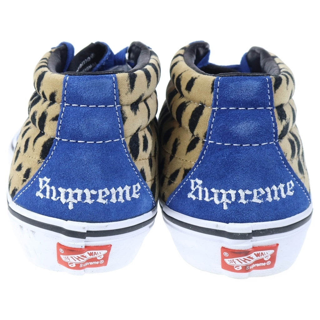 SUPREME(シュプリーム) 17SS ×VANS Sk8-Mid Pro Cheetah Velvet バンズ スケート プロ チーターベルベット ミッドカットスニーカー ブルー US9/27cm 721454