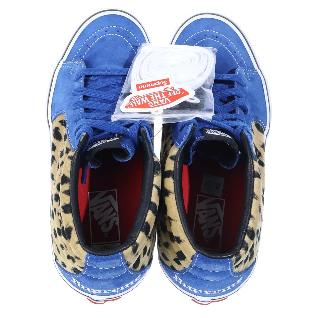 SUPREME(シュプリーム) 17SS ×VANS Sk8-Mid Pro Cheetah Velvet バンズ スケート プロ チーターベルベット ミッドカットスニーカー ブルー US9/27cm 721454