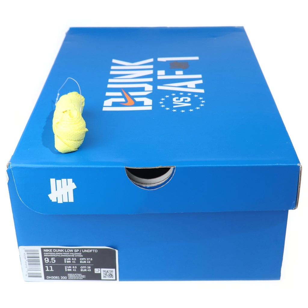 NIKE(ナイキ) ×UNDEFEATED DUNK LOW SP CANTEEN LEMON FROST PALOMINO キャンティーン レモンフロスト パロミノ ローカットスニーカー US9.5/27.5cm DH3061-200