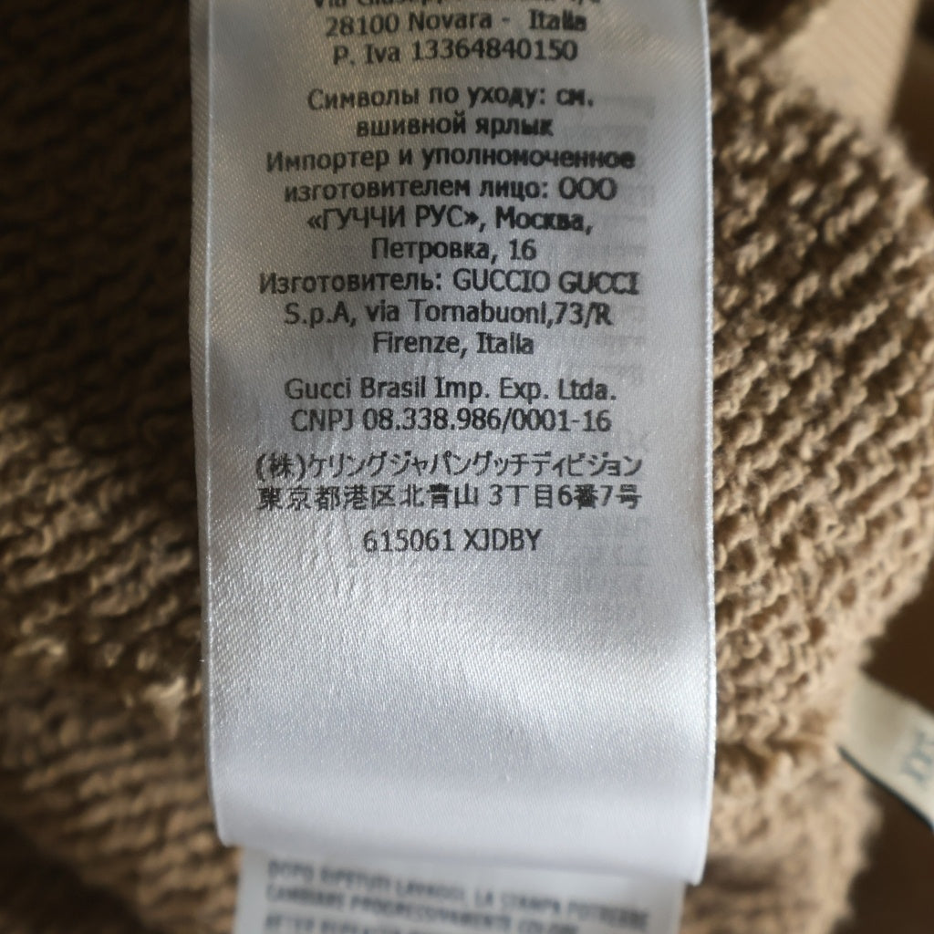 GUCCI(グッチ) 21SS ×THE NORTH FACE COTTON HOODIE ザノースフェイス コットンフロントロゴプリント プルオーバースウェットフーディー パーカー ブラウン 615061 XJDBY