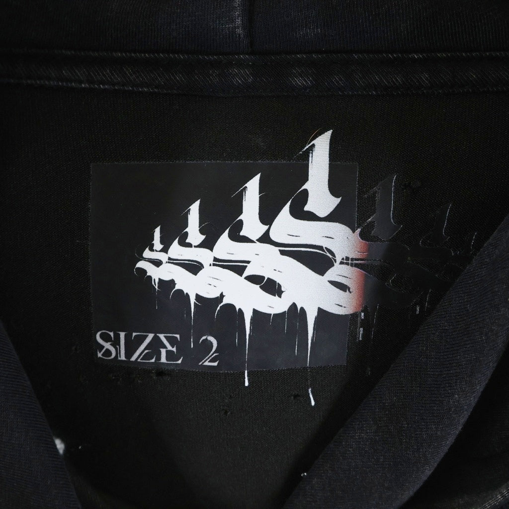 NO BRAND(ノーブランド) VANDAL FAITHLESS ORDER ヴァンダルフェイスレスオーダー ダメージ加工 ジップアップパーカー フーディー ブラック