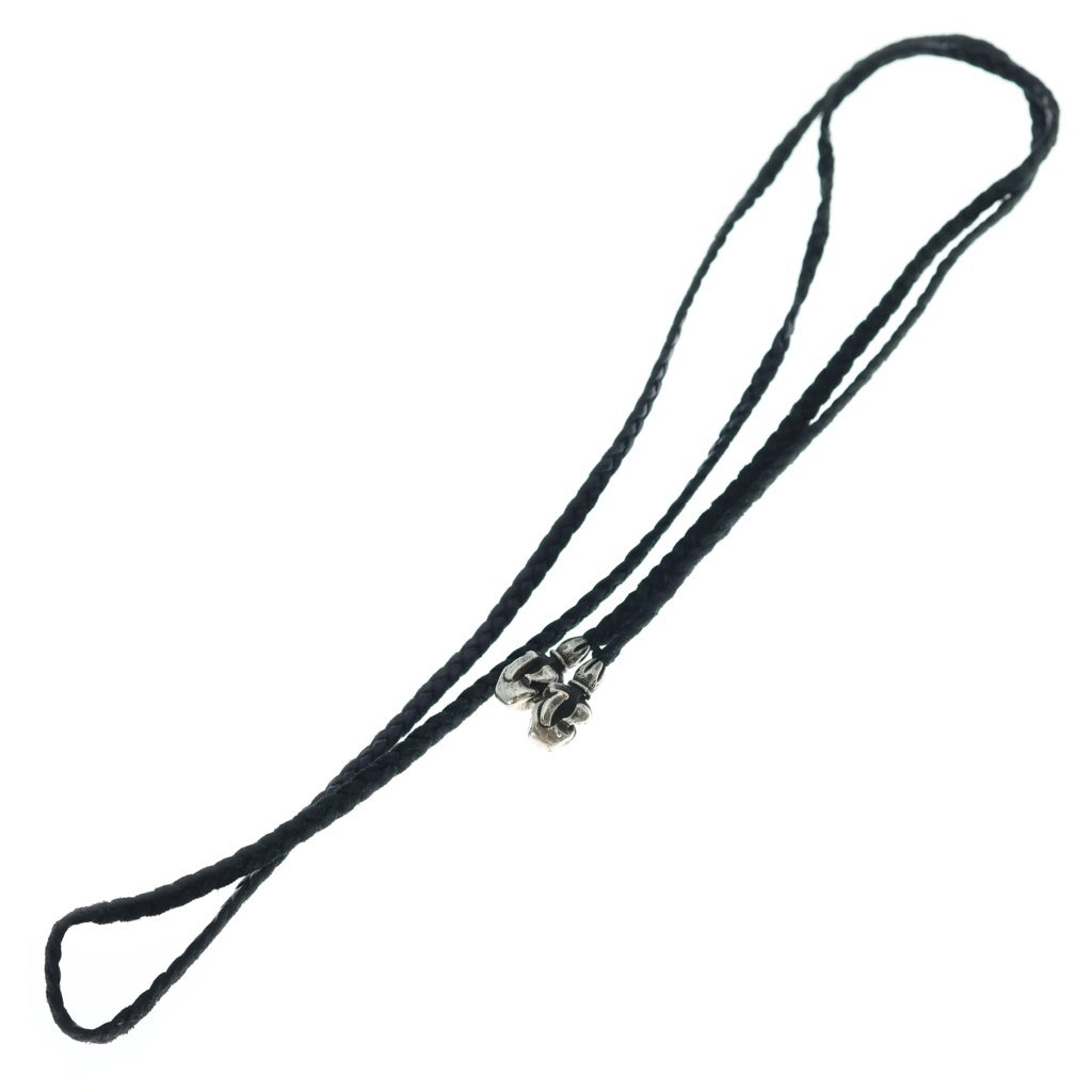 CHROME HEARTS(クロムハーツ) LEATHER BRAID リップアンドタン レザーブレード ネックレス ブラック/シルバー