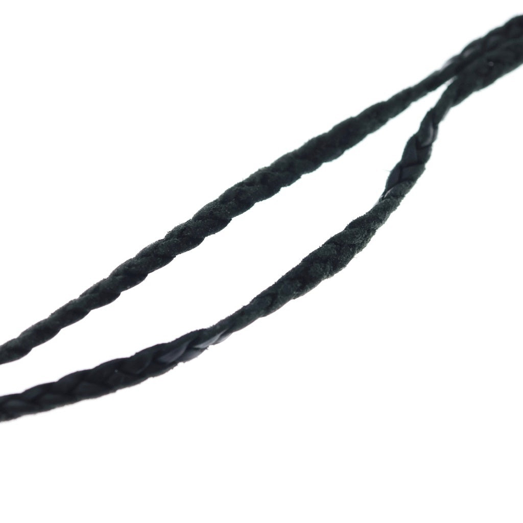 CHROME HEARTS(クロムハーツ) LEATHER BRAID リップアンドタン レザーブレード ネックレス ブラック/シルバー
