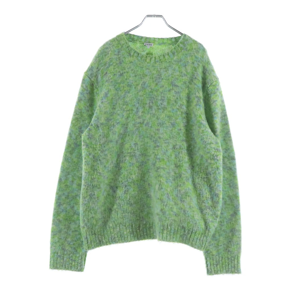 LOEWE(ロエベ) WOOL BLEND SWEATER アナグラムパッチ ウールブレンド クルーネック ニット セ-ター グリーン H526Y14KFL