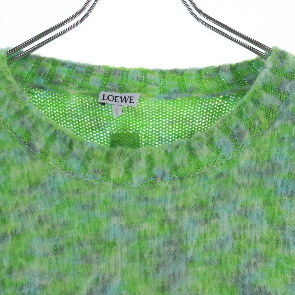 LOEWE(ロエベ) WOOL BLEND SWEATER アナグラムパッチ ウールブレンド クルーネック ニット セ-ター グリーン H526Y14KFL