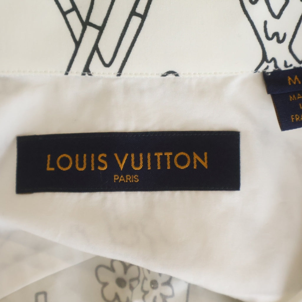 LOUIS VUITTON(ルイヴィトン) 21SS LVロゴプレイズ グラフィック コットン レギュラーカラー 長袖シャツ ホワイト RM211M ZIU HKS17AW