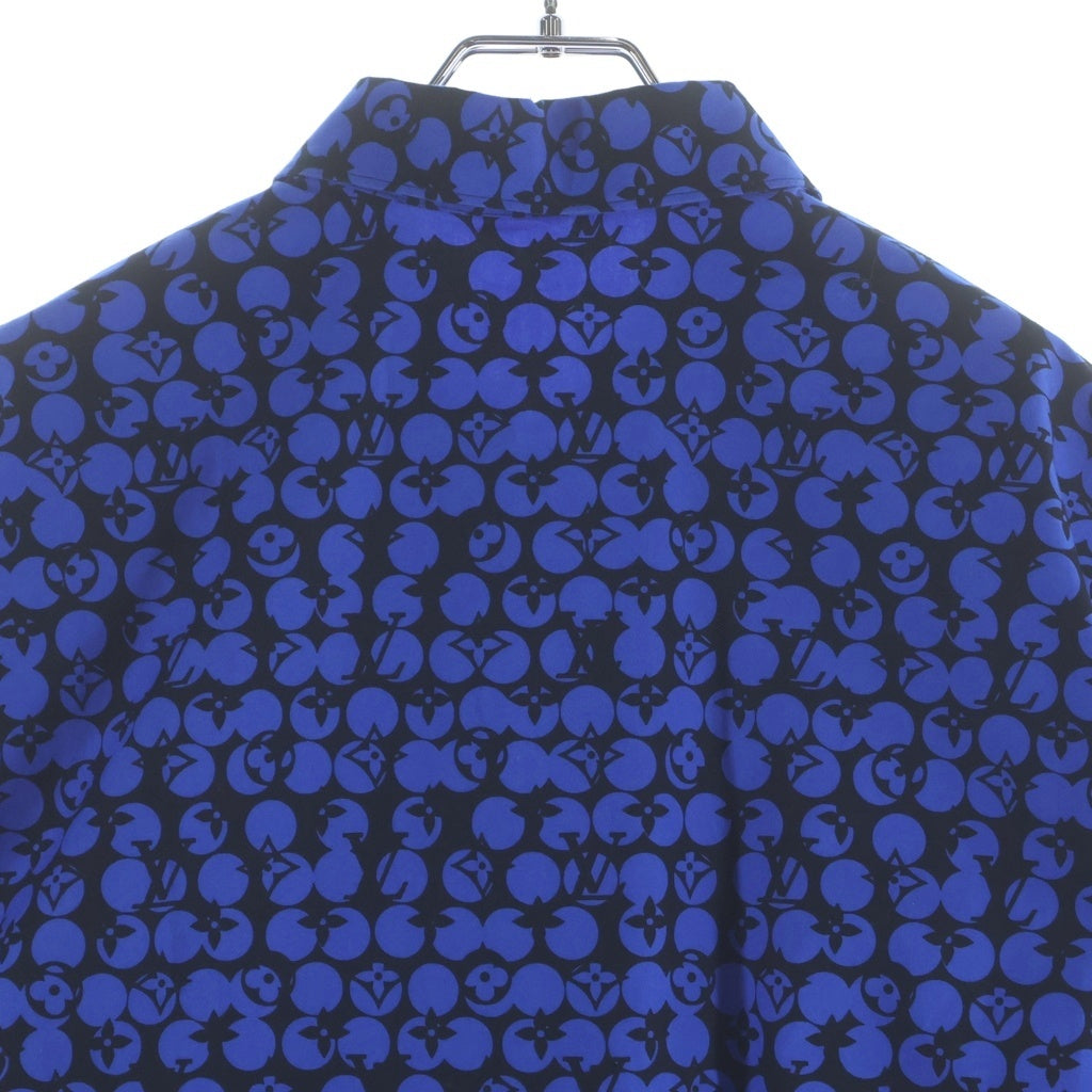 LOUIS VUITTON(ルイヴィトン) 19AW パーフォレーテッド モノグラムパターン DNA レギュラーカラー 長袖シャツ ブルー RM192M ORS HHS20W