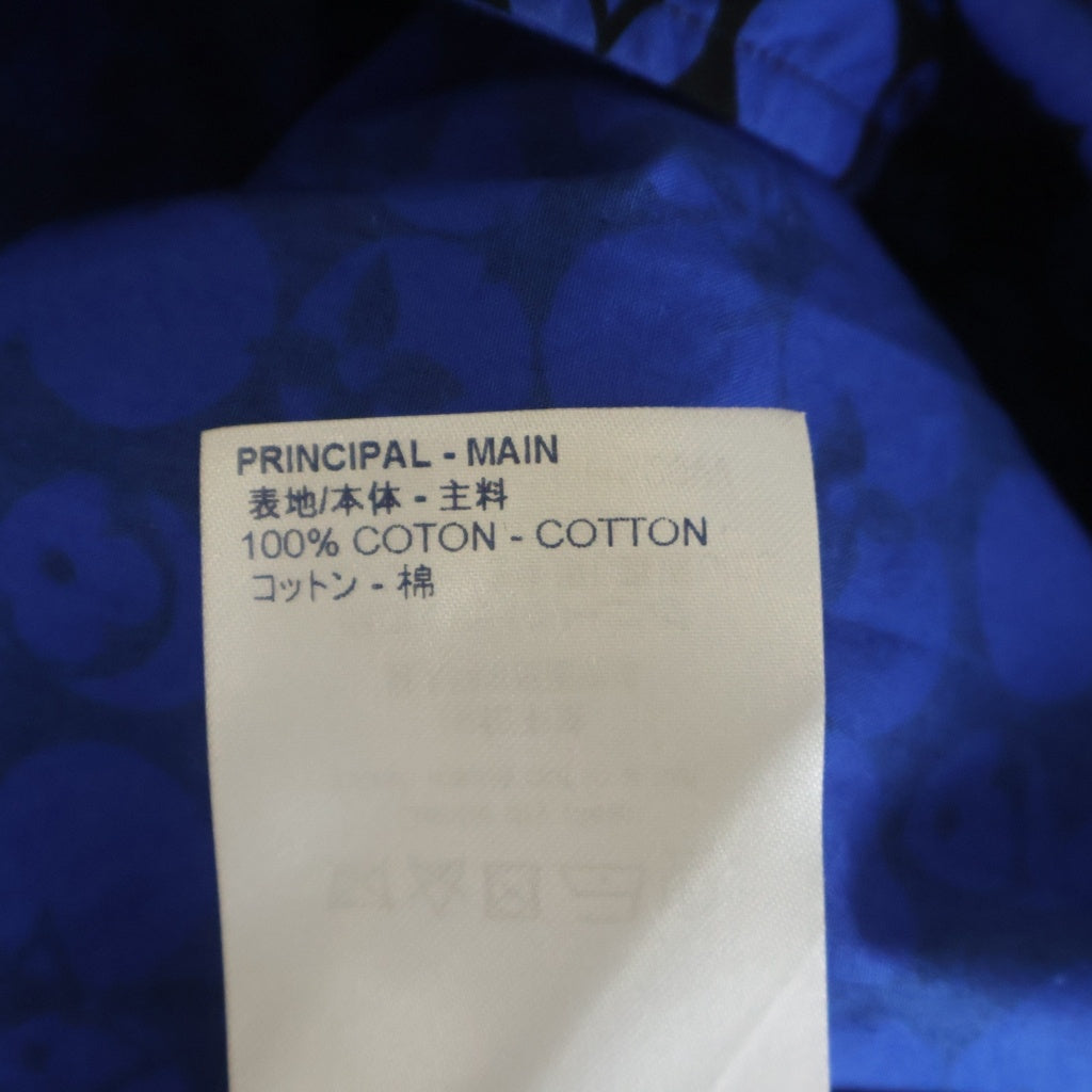 LOUIS VUITTON(ルイヴィトン) 19AW パーフォレーテッド モノグラムパターン DNA レギュラーカラー 長袖シャツ ブルー RM192M ORS HHS20W