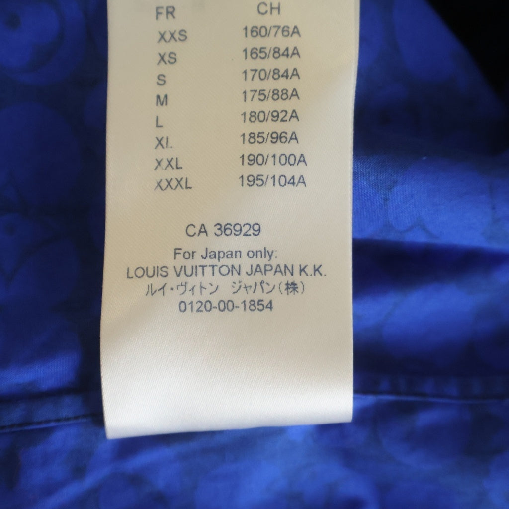 LOUIS VUITTON(ルイヴィトン) 19AW パーフォレーテッド モノグラムパターン DNA レギュラーカラー 長袖シャツ ブルー RM192M ORS HHS20W