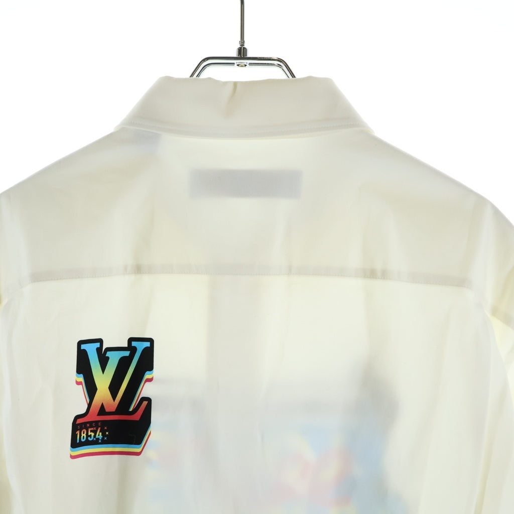 LOUIS VUITTON(ルイヴィトン) 23SS アニメーションテクニカル プリントデザイン ジップアップ シャツジャケット ホワイト RM231M RM9 HOS03W