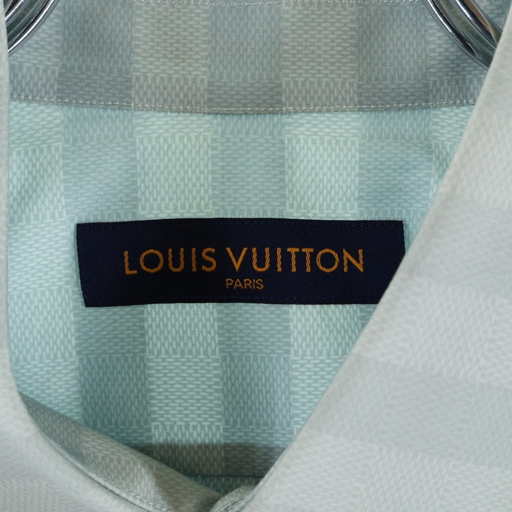 LOUIS VUITTON(ルイヴィトン) 22AW ダミエ ストライプ グラデーション コットン レギュラーカラー 長袖シャツ ブルー RM222V MW6 HNS02W
