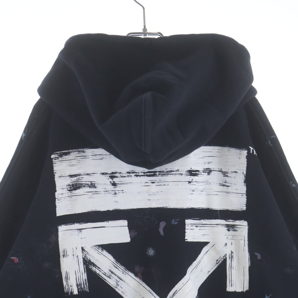OFF-WHITE(オフホワイト) 17AW DIAG GALAXY OVER HOODIE ダイアグギャラクシーオーバー コットン総柄 ロゴプリントプルオーバーフーディー パーカー ブラック OMBB009F17619030