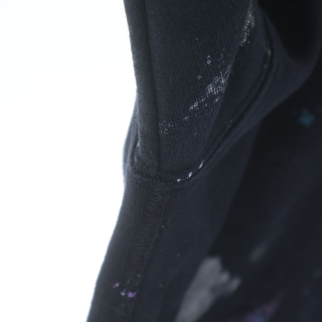 OFF-WHITE(オフホワイト) 17AW DIAG GALAXY OVER HOODIE ダイアグギャラクシーオーバー コットン総柄 ロゴプリントプルオーバーフーディー パーカー ブラック OMBB009F17619030