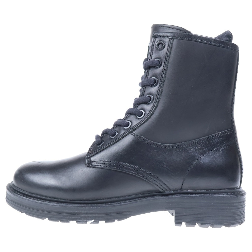 DIESEL(ディーゼル) D-ALABHAMA レザー レースアップ ワーキングブーツ ブラック レディース Y02732