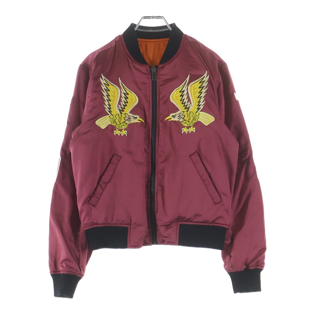 DIESEL(ディーゼル) 16SS BOMBER WILD SPIRIT 1978 リバーシブル スカジャン スーベニアジャケット ダークピンク/オレンジ