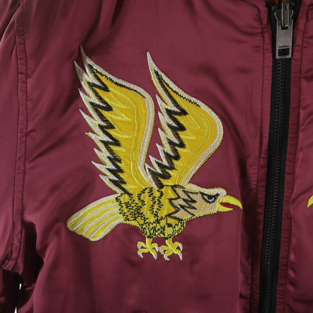 DIESEL(ディーゼル) 16SS BOMBER WILD SPIRIT 1978 リバーシブル スカジャン スーベニアジャケット ダークピンク/オレンジ