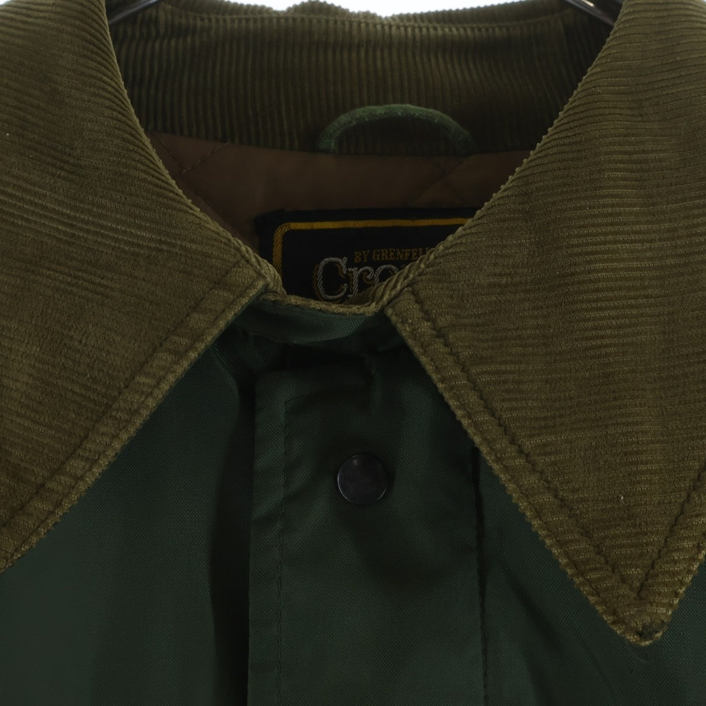 GRENFELL(グレンフェル) BY GRENFELL CROSSFELL クロスフェル コーデュロイステンカラー ラグランスリーブ ナイロン ボタンジップアップコート カーキ