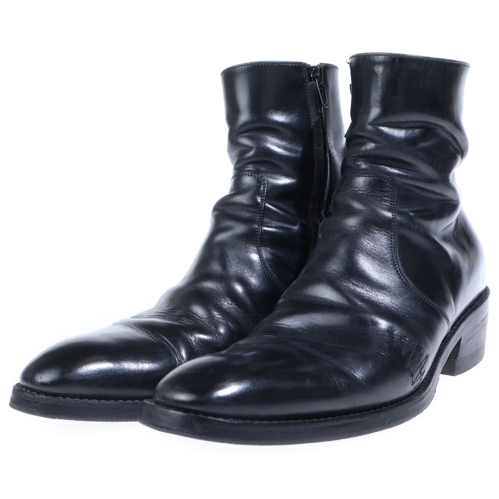 SAINT LAURENT PARIS(サンローランパリ) WYATT 60 ZIP BOOTS クラシック ワイアット60 サイドジップ レザーヒールブーツ ブラック 442258 AQS00 1000