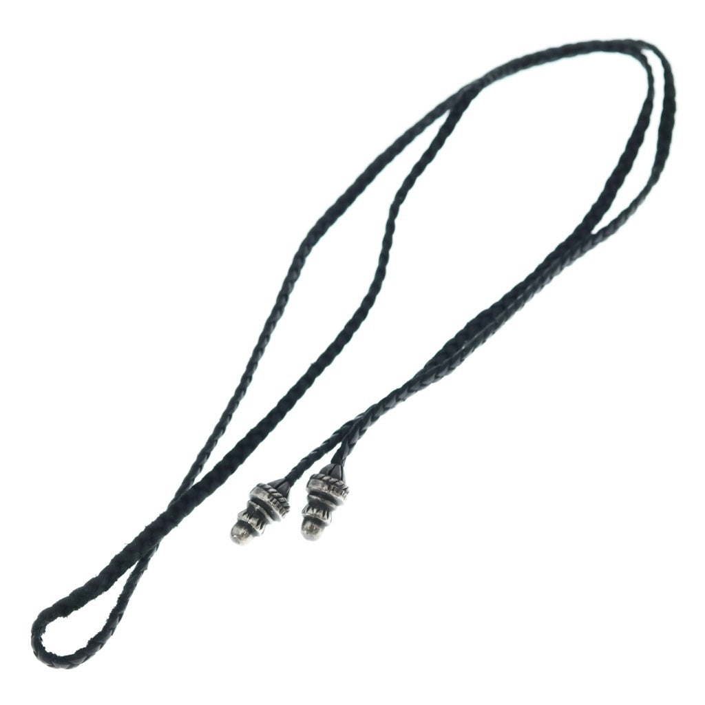 CHROME HEARTS(クロムハーツ) LEATHER BRAID ボロチップレザーブレード ネックレス ブラック/シルバー