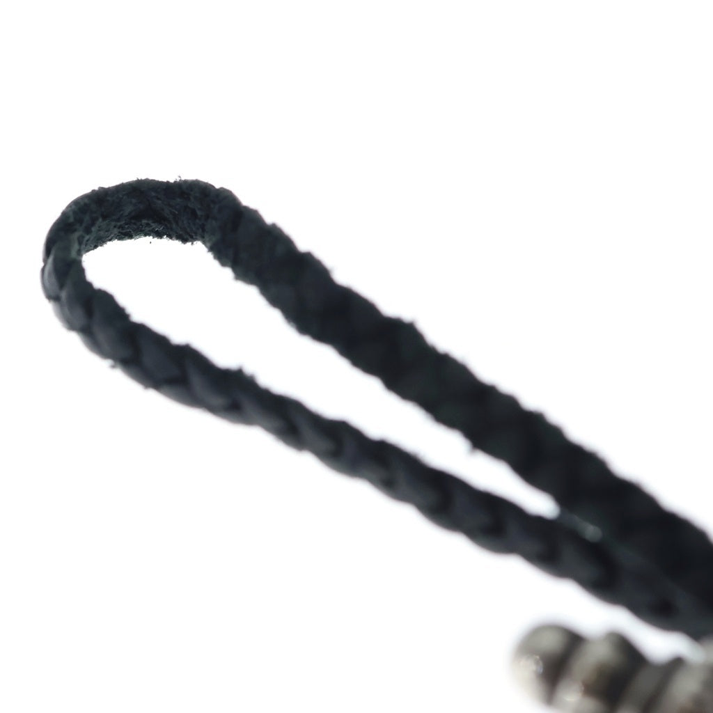 CHROME HEARTS(クロムハーツ) LEATHER BRAID ボロチップレザーブレード ネックレス ブラック/シルバー