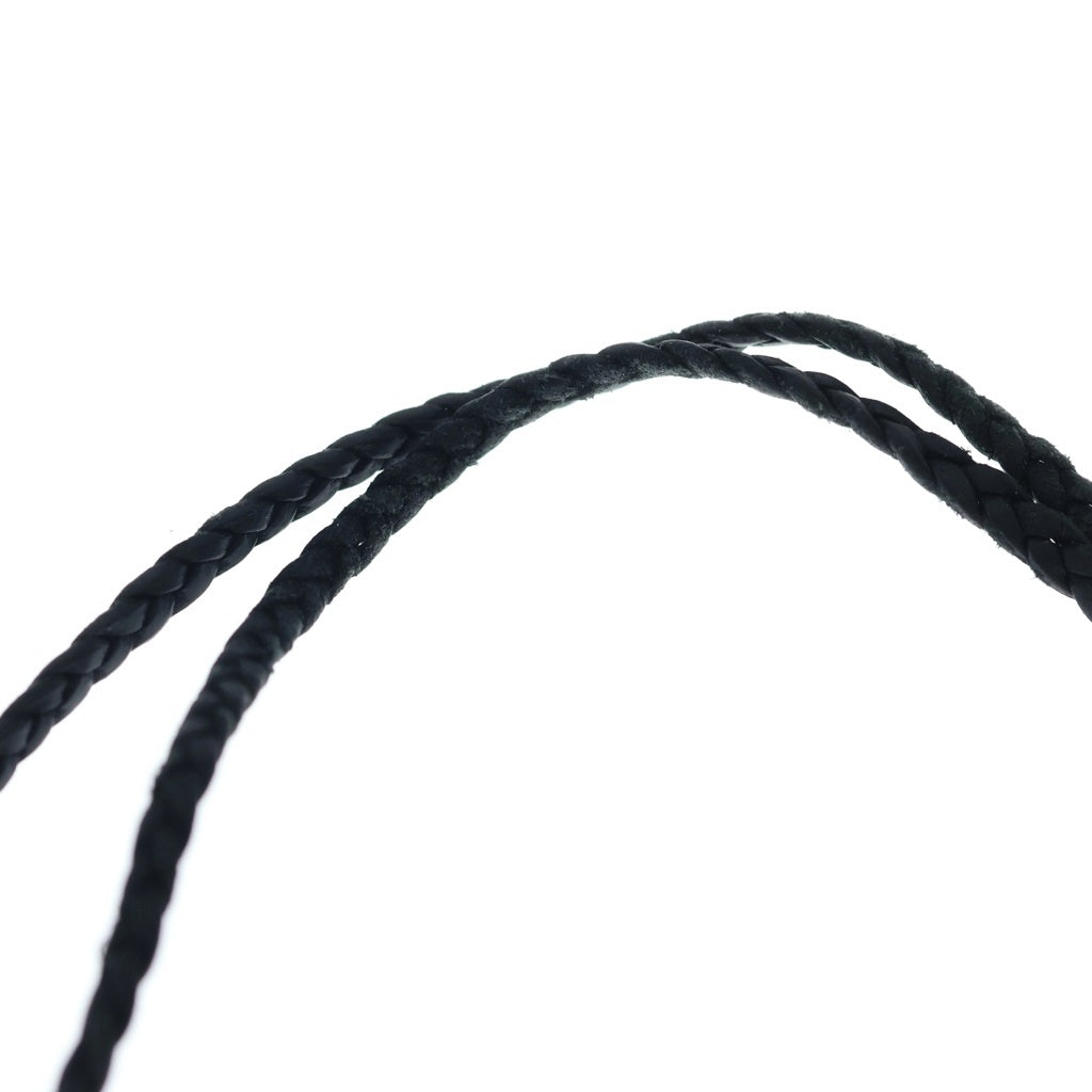 CHROME HEARTS(クロムハーツ) LEATHER BRAID ボロチップレザーブレード ネックレス ブラック/シルバー