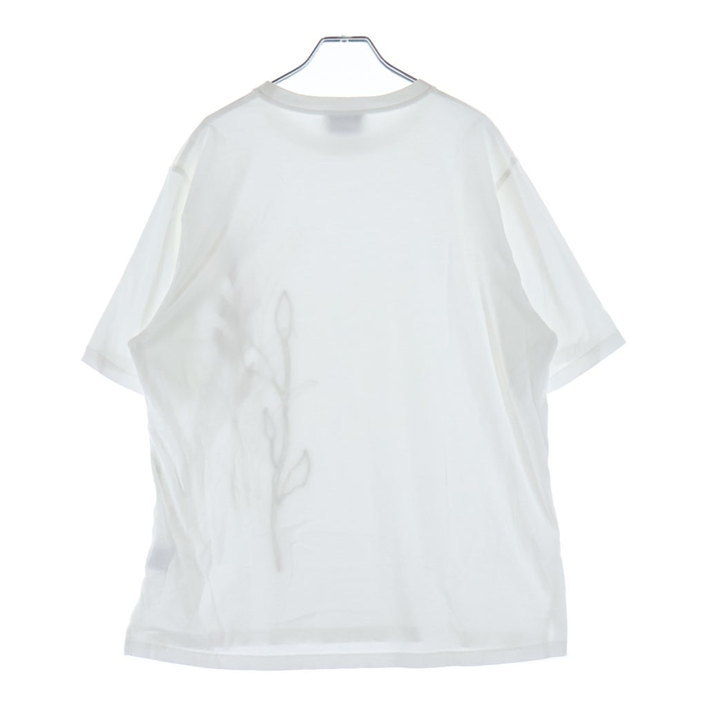 HERMES(エルメス) 23SS ボタニカルステッチデザイン クルーネック半袖Tシャツカットソー ホワイト