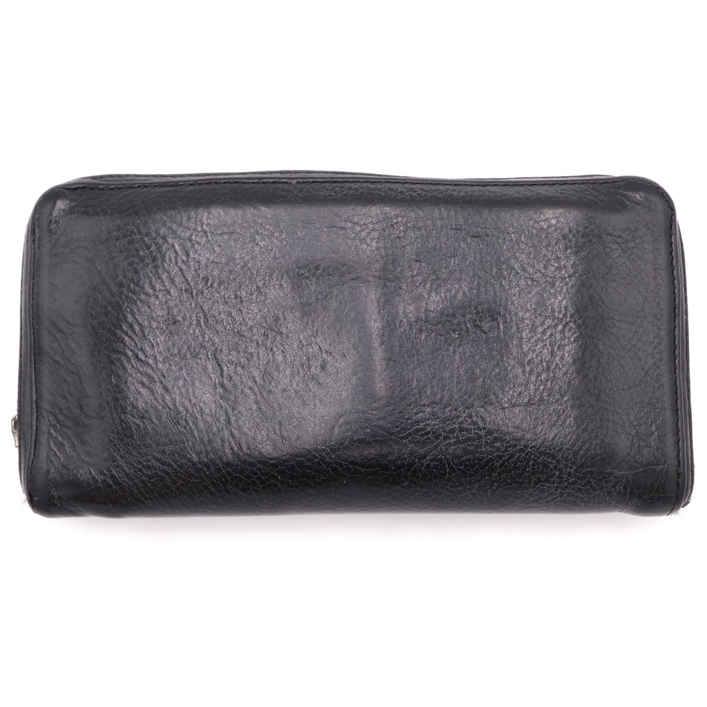 CHROME HEARTS(クロムハーツ) REC F ZIP PLANE プレーン ラウンドジップレザーウォレット 財布 ブラック