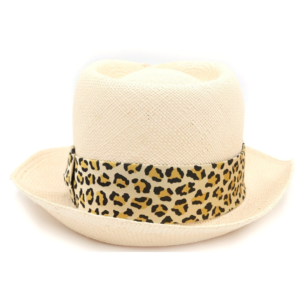 WACKO MARIA(ワコマリア) 19SS ×東京HATROCKERS LEOPARD GROSGRAIN レオパード グロスグレイン 麦わらハット 帽子 ベージュ HAT-04-JOHNNY-BRISA