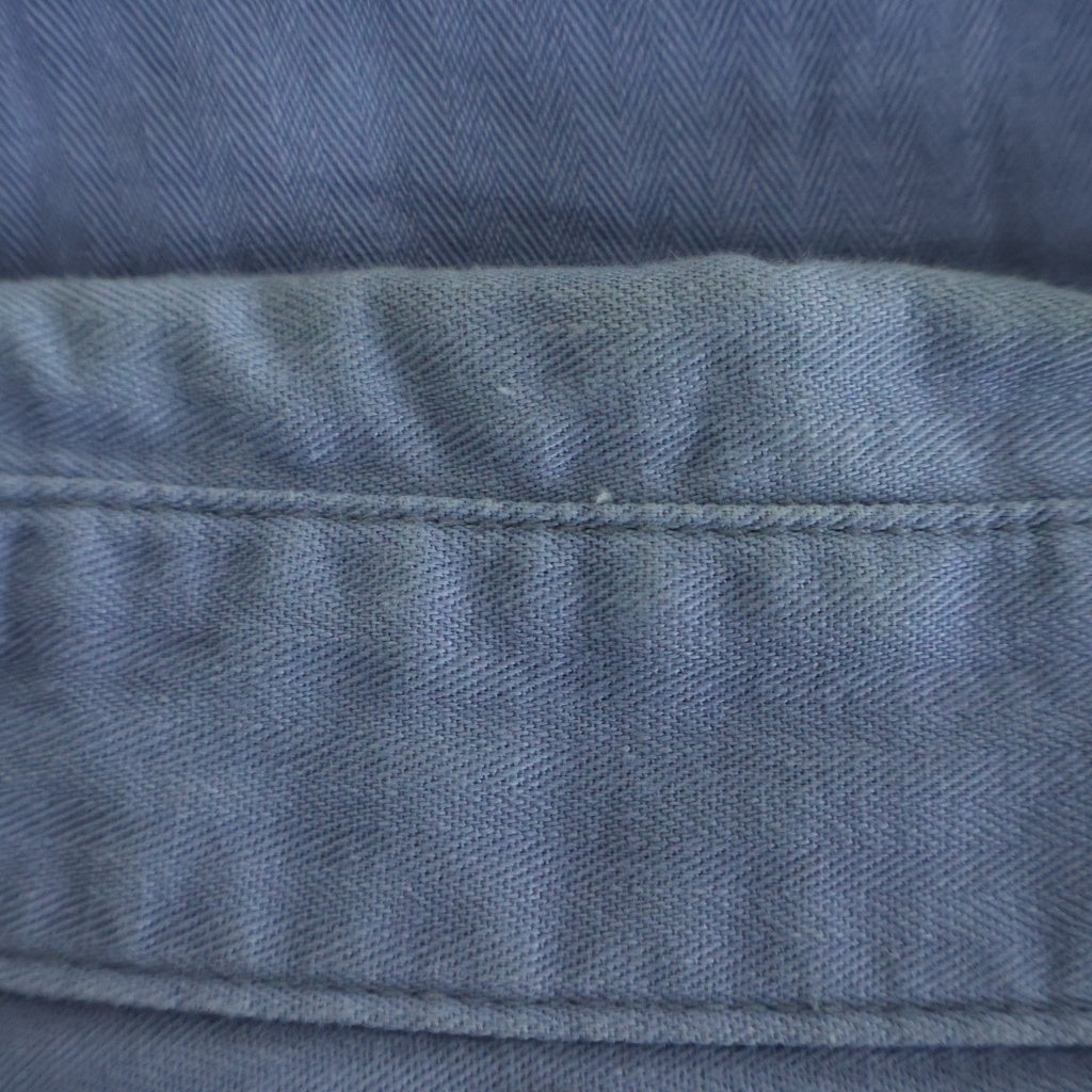 TENDERLOIN(テンダーロイン) T-G.S SHT L/S ロゴワッペン ヘリンボーン 長袖ワークシャツ ブルー