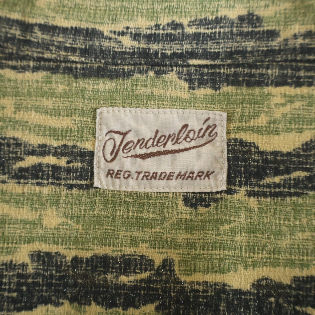 TENDERLOIN(テンダーロイン) T-TIGER ALOHA SHT S/S タイガーカモ柄 半袖アロハシャツ カーキ