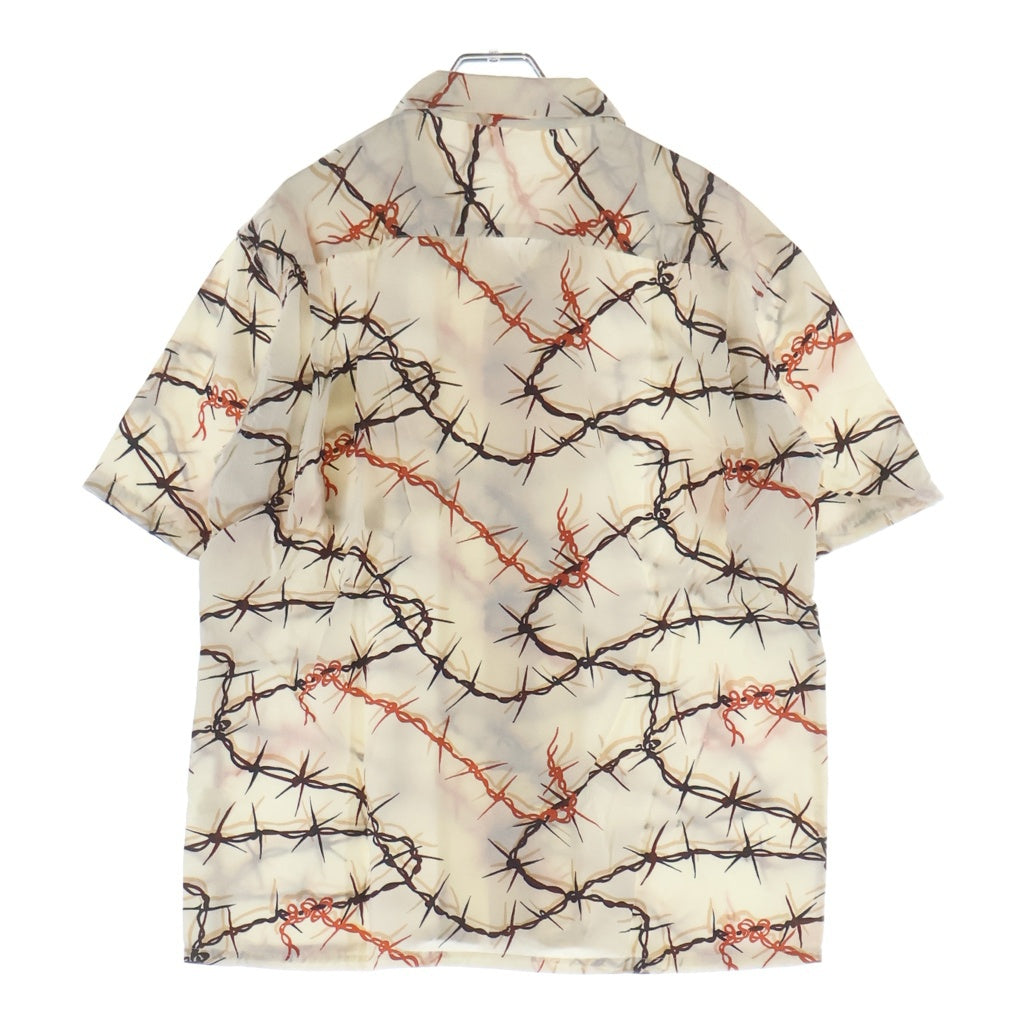 TENDERLOIN(テンダーロイン) T-BW RAYON SHT S/S レーヨン 有刺鉄線 オープンカラー 半袖シャツ ホワイト
