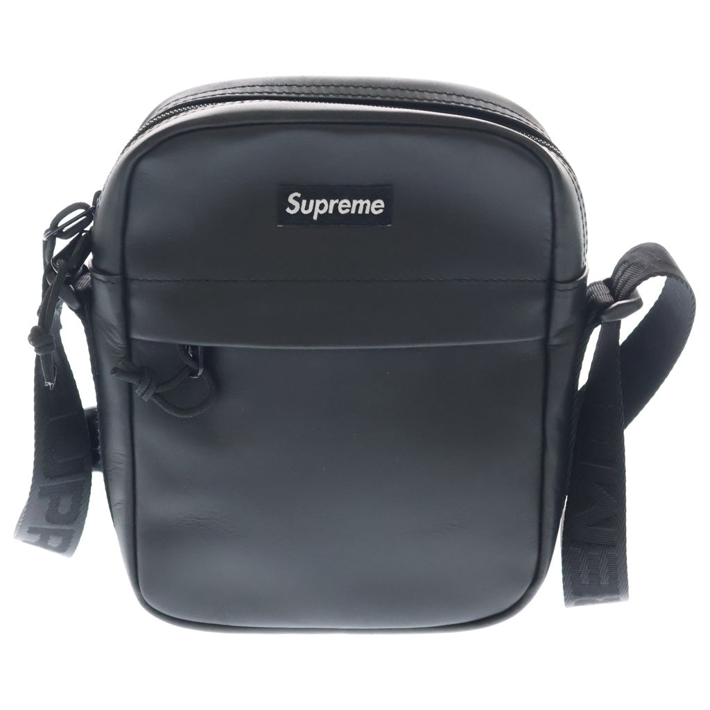 SUPREME(シュプリーム) 23AW Leather Shoulder Bag ボックスロゴ レザーショルダーバッグ ブラック