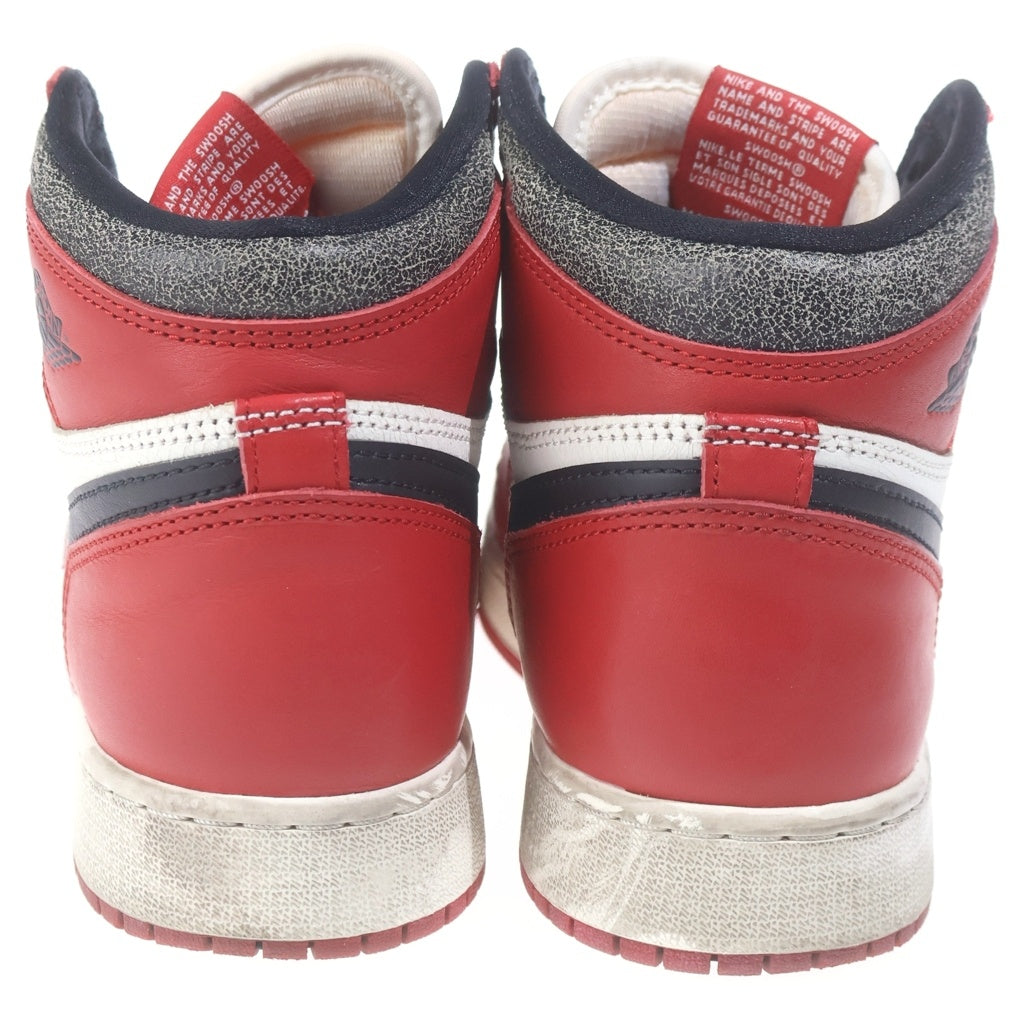 NIKE(ナイキ) GS AIR JORDAN 1 HIGH OG LOST & FOUND CHICAGO エアジョーダン1 OG ロストファウンド/シカゴ ハイカットスニーカー レディース US6.5Y/24.5cm FD1437-612