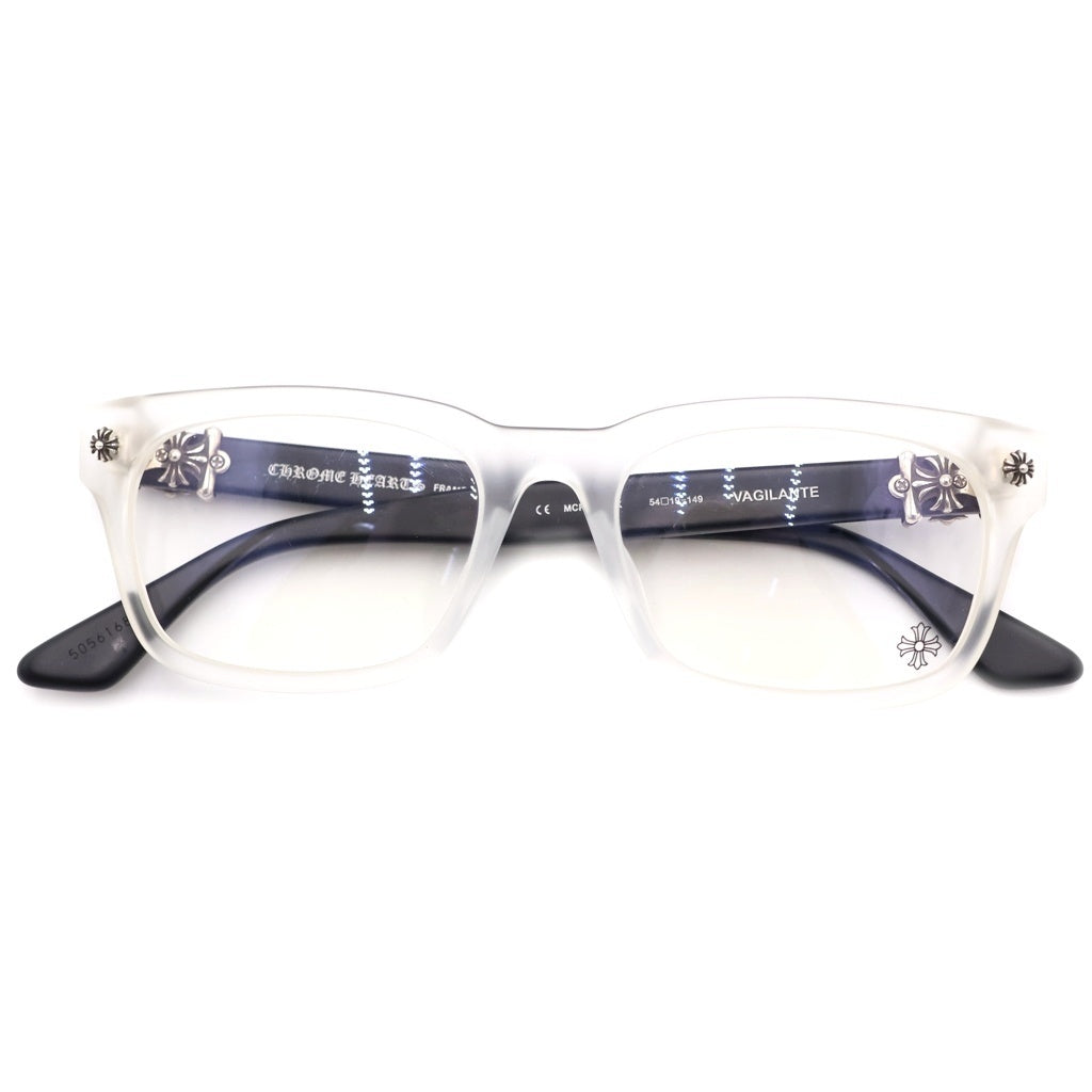 CHROME HEARTS(クロムハーツ) VAGILANTE CHプラステンプル スクエアフレーム サングラス メガネ クリア/ブラック