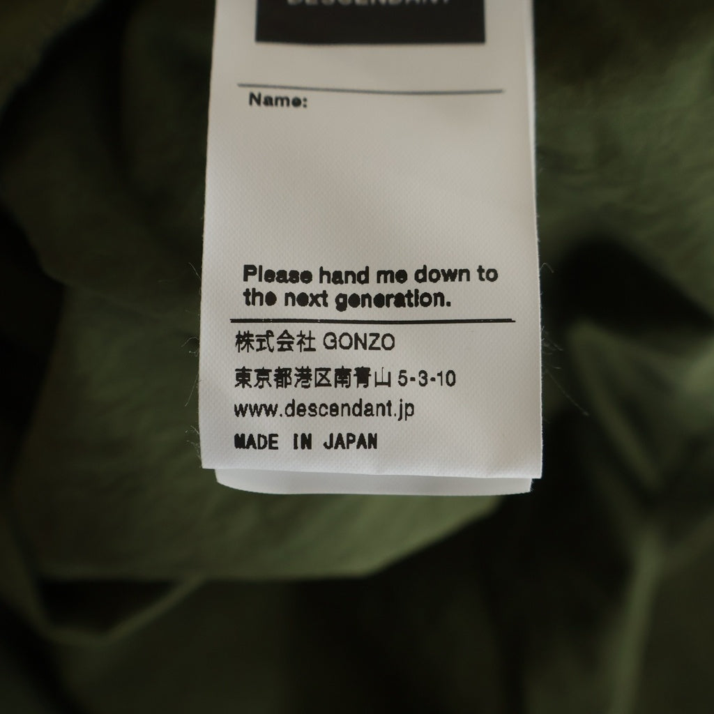 DESCENDANT(ディセンダント) 24AW MOLE HOODED LS SHIRT モールスキン フーデッド長袖プルオーバーシャツ ジャケット カーキ