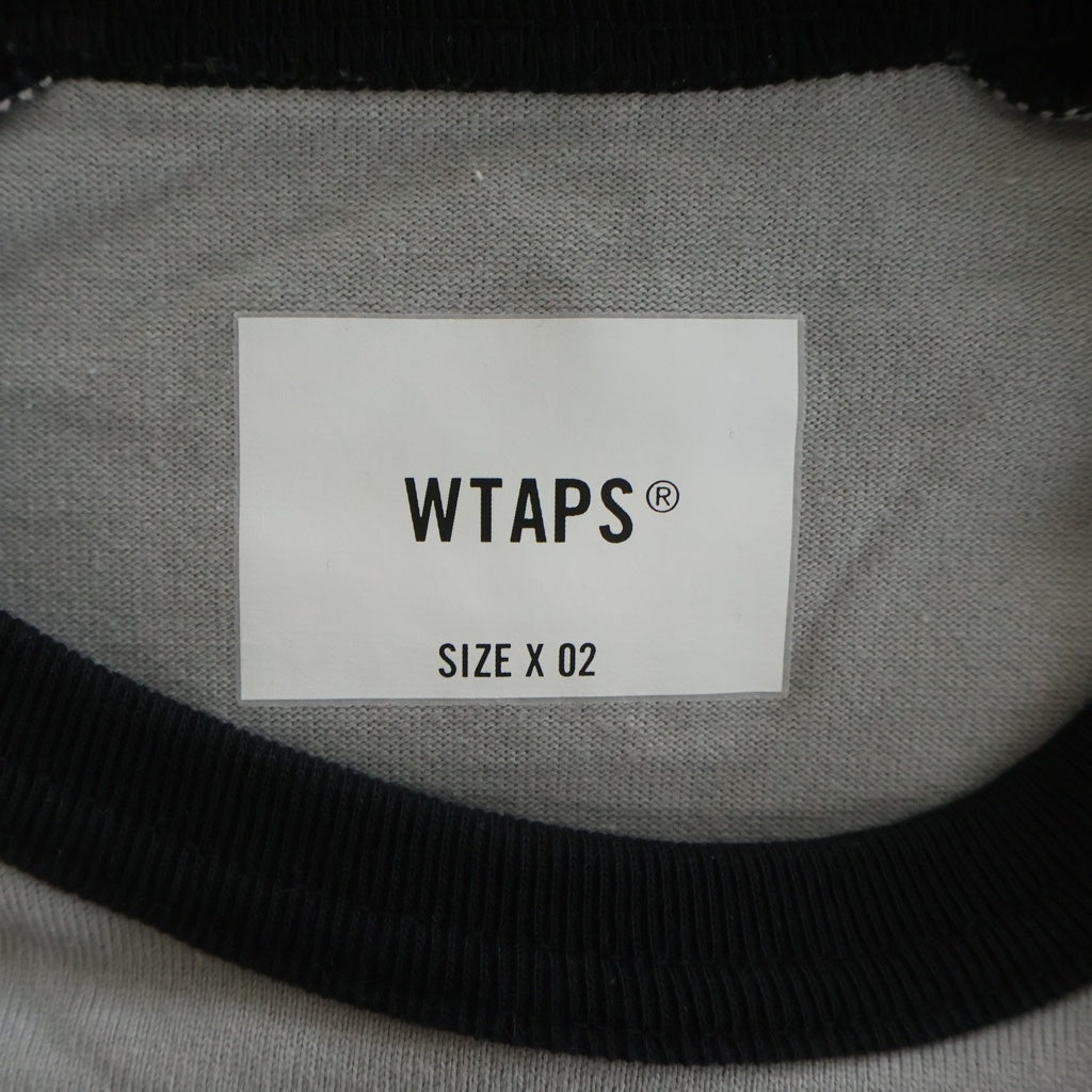 WTAPS(ダブルタップス) 22AW IAN/RAGLAN/CTPL.GPS ラグランスリーブ クルーネック長袖Tシャツ カットソー グレー/ブラック 222ATDT-CSM24